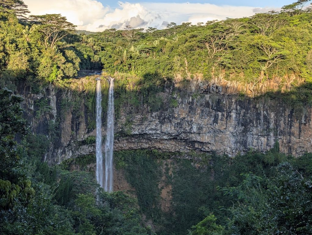 sunset at 7 colored earth park in Chamarel, Mauritius Island